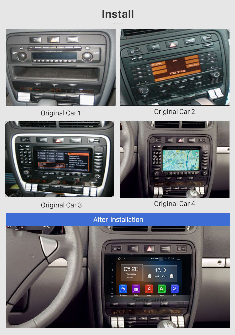 Seicane 2003-2010 PORSCHE Cayenne 8 pouces HD Écran tactile Android 9.0 Radio Système de navigation GPS WiFi Bluetooth Musique Lien Lien OBD2 1080 P Vidéo Seicane 2003-2010 PORSCHE Cayenne 8 pouces HD Écran tactile Android 9.0 Radio Système de navigation GPS WiFi Bluetooth Musique Lien Lien OBD2 1080 P Vidéo