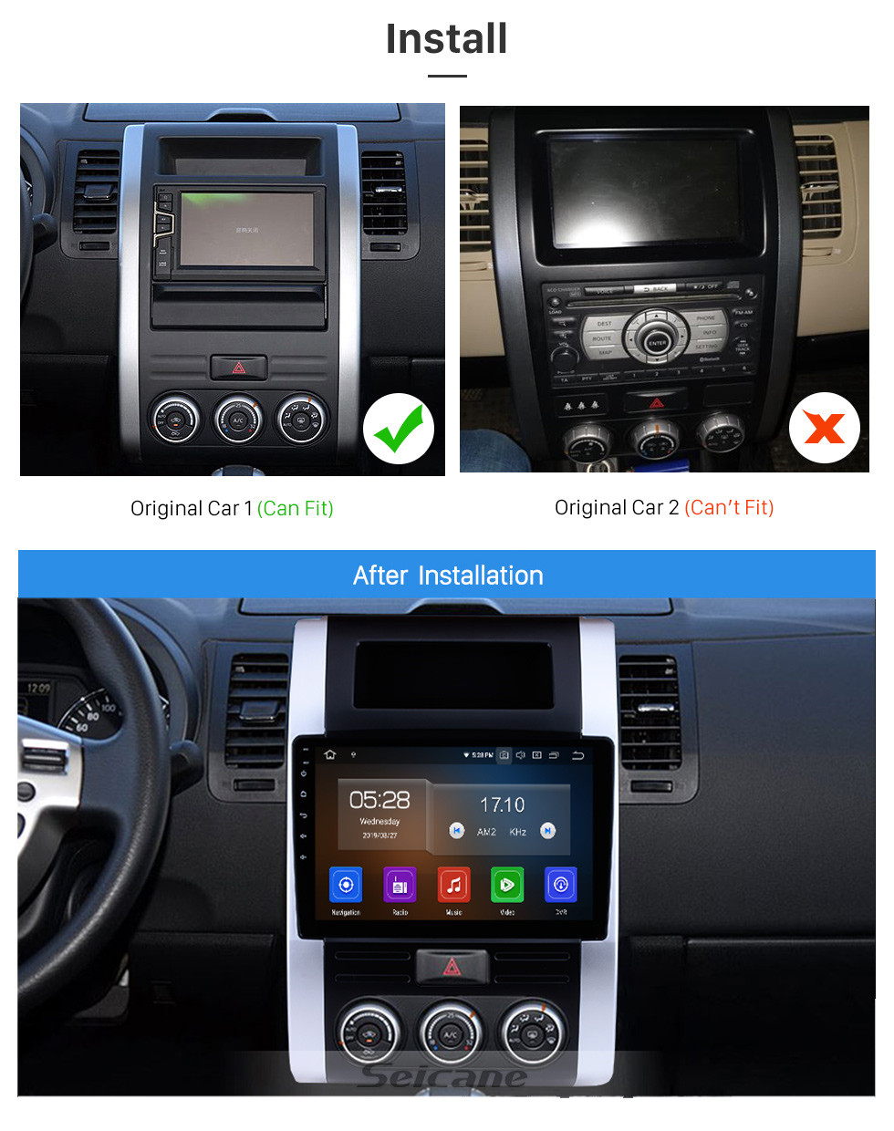 Seicane 10,1 дюйма 2008-2012 Nissan X-Trail XTrail X Trail T32 T31 Qashqai Dongfeng MX6 Android 10.0 GPS-навигация Радио Bluetooth Сенсорный экран Поддержка Carplay TPMS Seicane 10,1 дюйма 2008-2012 Nissan X-Trail XTrail X Trail T32 T31 Qashqai Dongfeng MX6 Android 10.0 GPS-навигация Радио Bluetooth Сенсорный экран Поддержка Carplay TPMS
