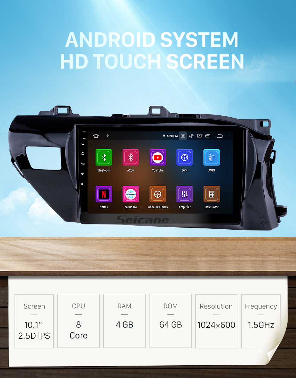 Seicane 10,1 Zoll 2016-2018 Toyota Hilux RHD Android 10.0 GPS-Navigations-Radio Bluetooth HD-Touchscreen AUX Carplay-Musikunterstützung 1080P Video Digital TV Seicane 10,1 Zoll 2016-2018 Toyota Hilux RHD Android 10.0 GPS-Navigations-Radio Bluetooth HD-Touchscreen AUX Carplay-Musikunterstützung 1080P Video Digital TV