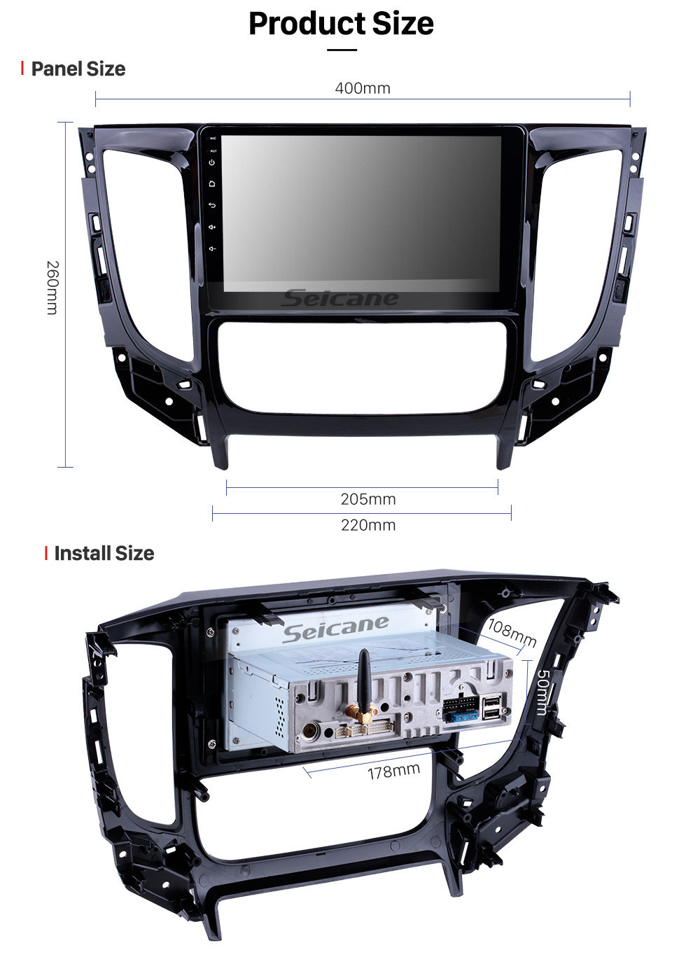 Seicane All in one Android 10.0 9 inch 2015 MITSUBISHI TRITON Auto A/C Radio with GPS Navigation Touchscreen Carplay Bluetooth USB support Mirror Link 1080P Seicane All in one Android 10.0 9 inch 2015 MITSUBISHI TRITON Auto A/C Radio with GPS Navigation Touchscreen Carplay Bluetooth USB support Mirror Link 1080P
