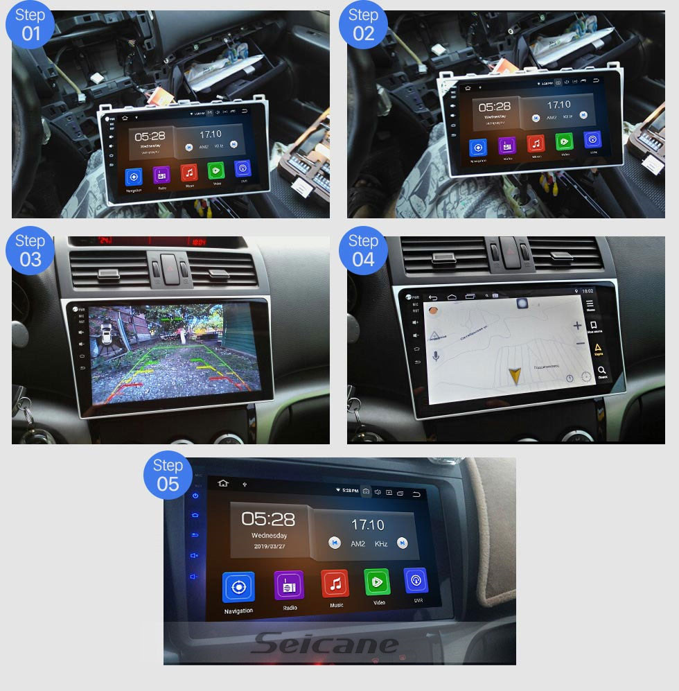 Seicane Android 10.0 GPS Sistema de navegação por rádio para 2008-2015 MAZDA 6 Rui asa Bluetooth Mirror link tela multi-touch OBD DVR Retrovisor câmera TV USB WIFI