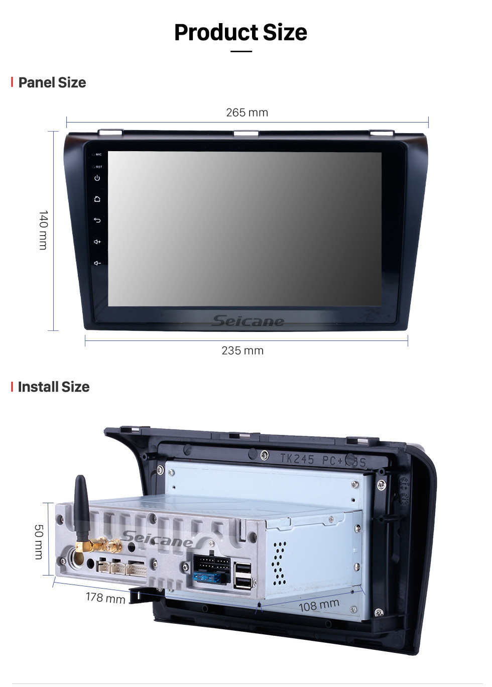 Seicane OEM 2004-2009 Mazda 3 Android 10.0 HD Touchscreen 1024*600 Touchscreen DVD GPS Radio Bluetooth OBD2 DVR Rearview Camera 1080P Steering Wheel Control WIFI Seicane OEM 2004-2009 Mazda 3 Android 10.0 HD Touchscreen 1024*600 Touchscreen DVD GPS Radio Bluetooth OBD2 DVR Rearview Camera 1080P Steering Wheel Control WIFI
