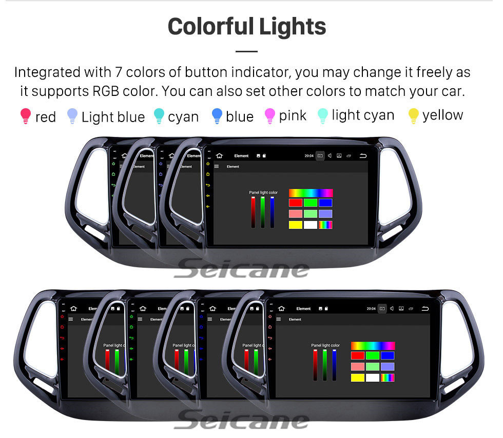 Seicane 10.1 pulgadas Android 10.0 HD 1024 * 600 Pantalla táctil Estéreo para auto Jeep Compass 2017 Bluetooth Música Radio Navegación GPS Sistema de audio Soporte Mirror Link 4G WiFi Cámara de respaldo DVR Control del volante Seicane 10.1 pulgadas Android 10.0 HD 1024 * 600 Pantalla táctil Estéreo para auto Jeep Compass 2017 Bluetooth Música Radio Navegación GPS Sistema de audio Soporte Mirror Link 4G WiFi Cámara de respaldo DVR Control del volante