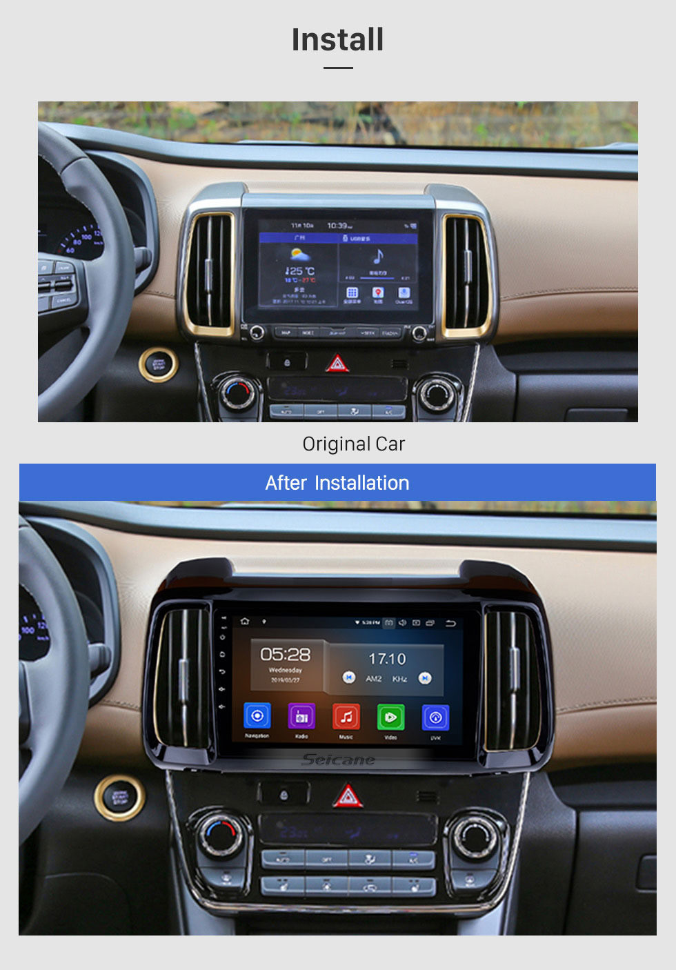 Seicane 9 inch 2018 Hyundai IX35 Android 10.0 HD Touchscreen GPS Navigation system Multimedia Player Bluetooth Radio Support DVR OBD II 3G/4G WiFi Rear camera Steering Wheel Control Seicane 9 inch 2018 Hyundai IX35 Android 10.0 HD Touchscreen GPS Navigation system Multimedia Player Bluetooth Radio Support DVR OBD II 3G/4G WiFi Rear camera Steering Wheel Control