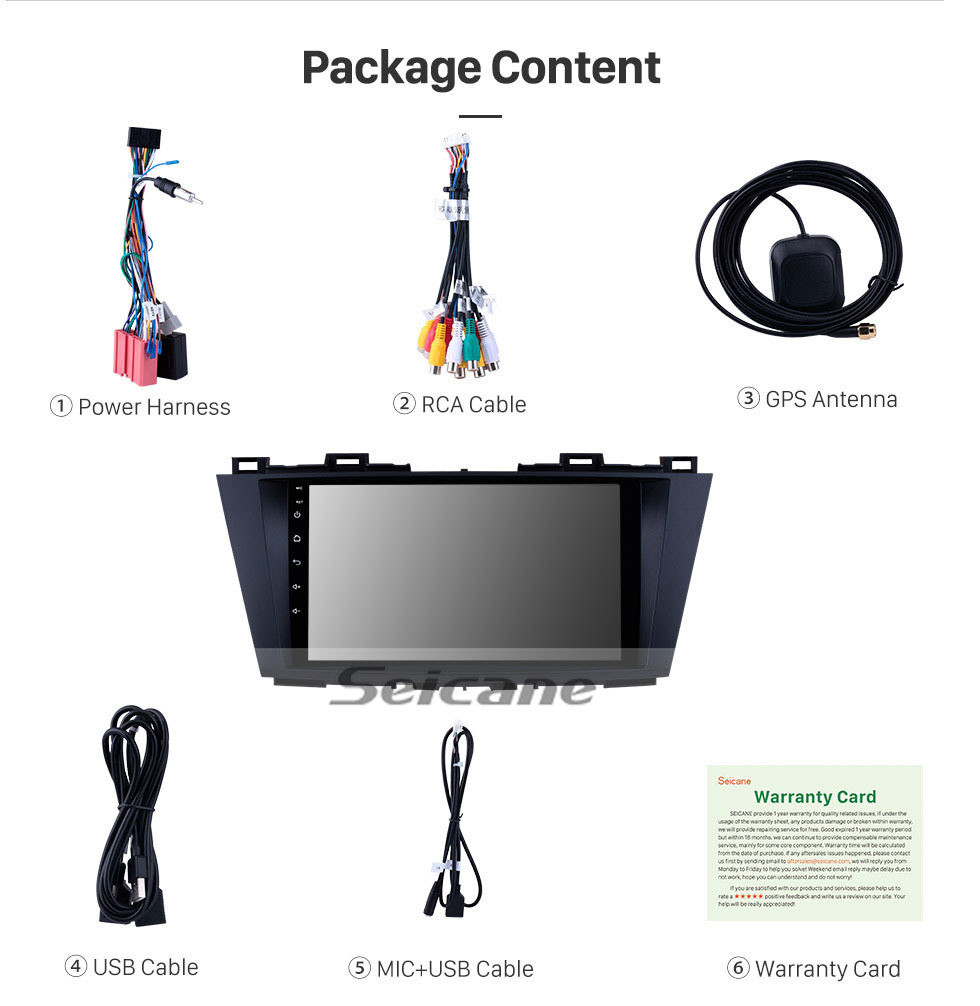 Seicane 9 inch 2009-2012 MAZDA 5 Android 10.0 GPS navigation system with Radio Mirror link multi-touch screen OBD DVR Rear view camera TV 3G WIFI USB Bluetooth Seicane 9 inch 2009-2012 MAZDA 5 Android 10.0 GPS navigation system with Radio Mirror link multi-touch screen OBD DVR Rear view camera TV 3G WIFI USB Bluetooth