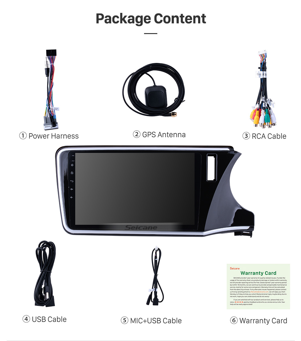 Seicane 10.1 pulgadas Android 10.0 HD Sistema de navegación GPS con radio de pantalla táctil para 2014 2015 2016 2017 Honda CITY (RHD) con Bluetooth Music Mirror Link OBD2 3G WiFi Cámara de respaldo 1080P Video Control de volante AUX Seicane 10.1 pulgadas Android 10.0 HD Sistema de navegación GPS con radio de pantalla táctil para 2014 2015 2016 2017 Honda CITY (RHD) con Bluetooth Music Mirror Link OBD2 3G WiFi Cámara de respaldo 1080P Video Control de volante AUX