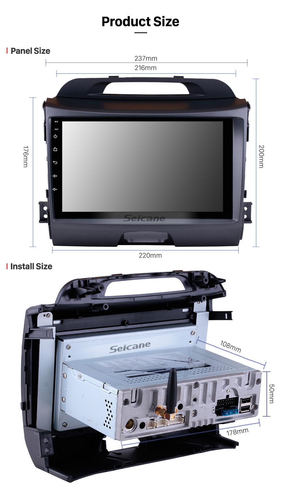 Seicane Android 10.0 9 дюймовый HD 1024 * 600 с сенсорным экраном Автомобильное радио в 2010-2015 годах KIA Sportage GPS-навигация Bluetooth WIFI Поддержка зеркальной связи USB DVR OBD2 4G WiFi Резервная камера управления рулевым колесом Seicane Android 10.0 9 дюймовый HD 1024 * 600 с сенсорным экраном Автомобильное радио в 2010-2015 годах KIA Sportage GPS-навигация Bluetooth WIFI Поддержка зеркальной связи USB DVR OBD2 4G WiFi Резервная камера управления рулевым колесом