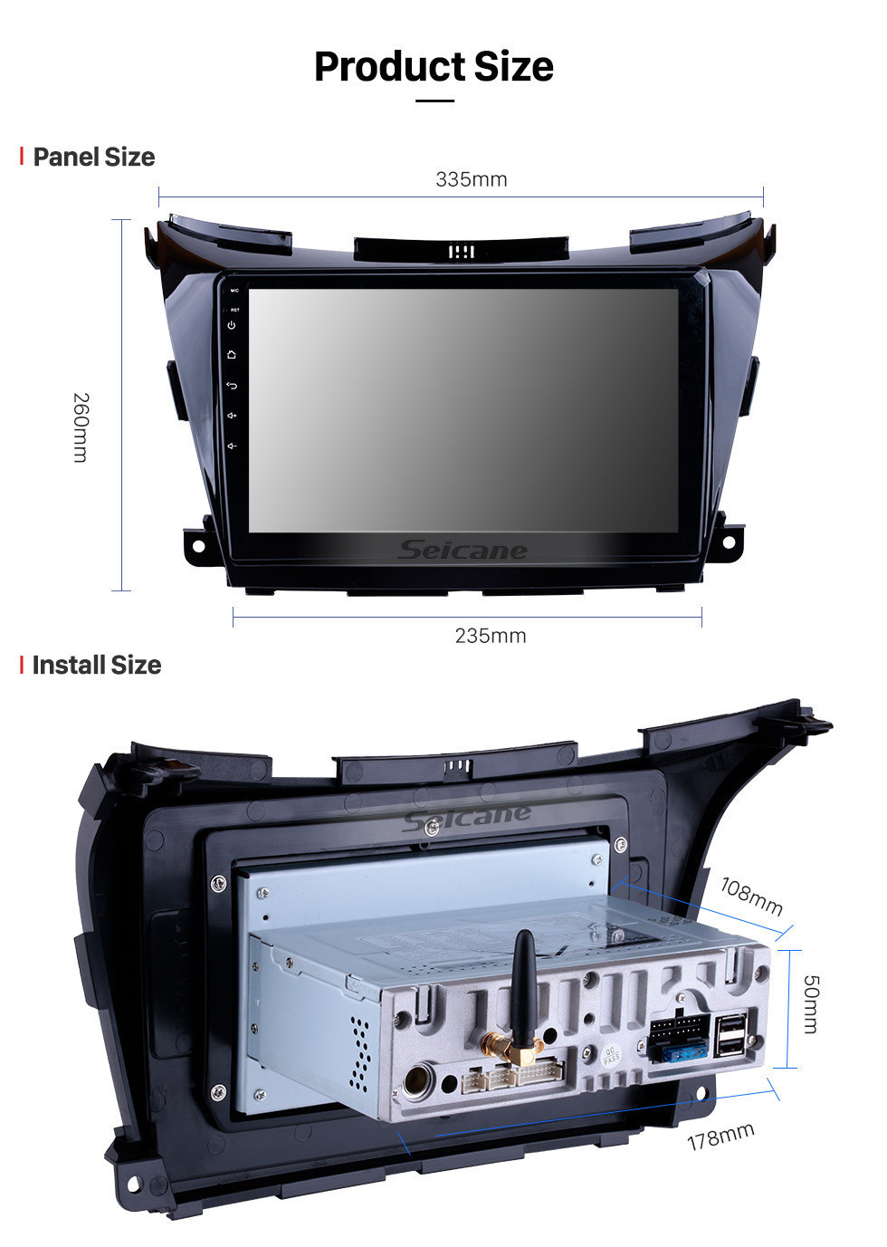 Seicane 10.1 polegada HD Touchscreen Sistema de Navegação GPS Rádio Android 11.0 para 2015 2016 2017 Nissan Murano Suporte Bluetooth 3G / 4G WIFI OBD2 Controle de Direção de Espelho USB Link