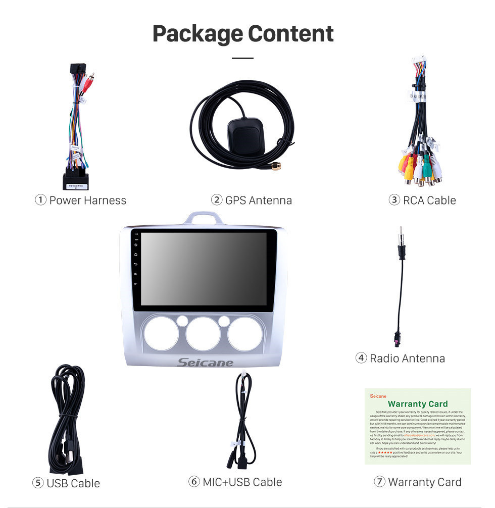 Seicane 9 Inch OEM Android 10.0 Radio 2004-2011 Ford FOCUS EXI MT 2 3 Mk2/Mk3 Manual air condition GPS Navigation system Bluetooth Touch Screen TPMS DVR OBD II Rear camera AUX 3G WiFi HD 1080P Video Seicane 9 Inch OEM Android 10.0 Radio 2004-2011 Ford FOCUS EXI MT 2 3 Mk2/Mk3 Manual air condition GPS Navigation system Bluetooth Touch Screen TPMS DVR OBD II Rear camera AUX 3G WiFi HD 1080P Video