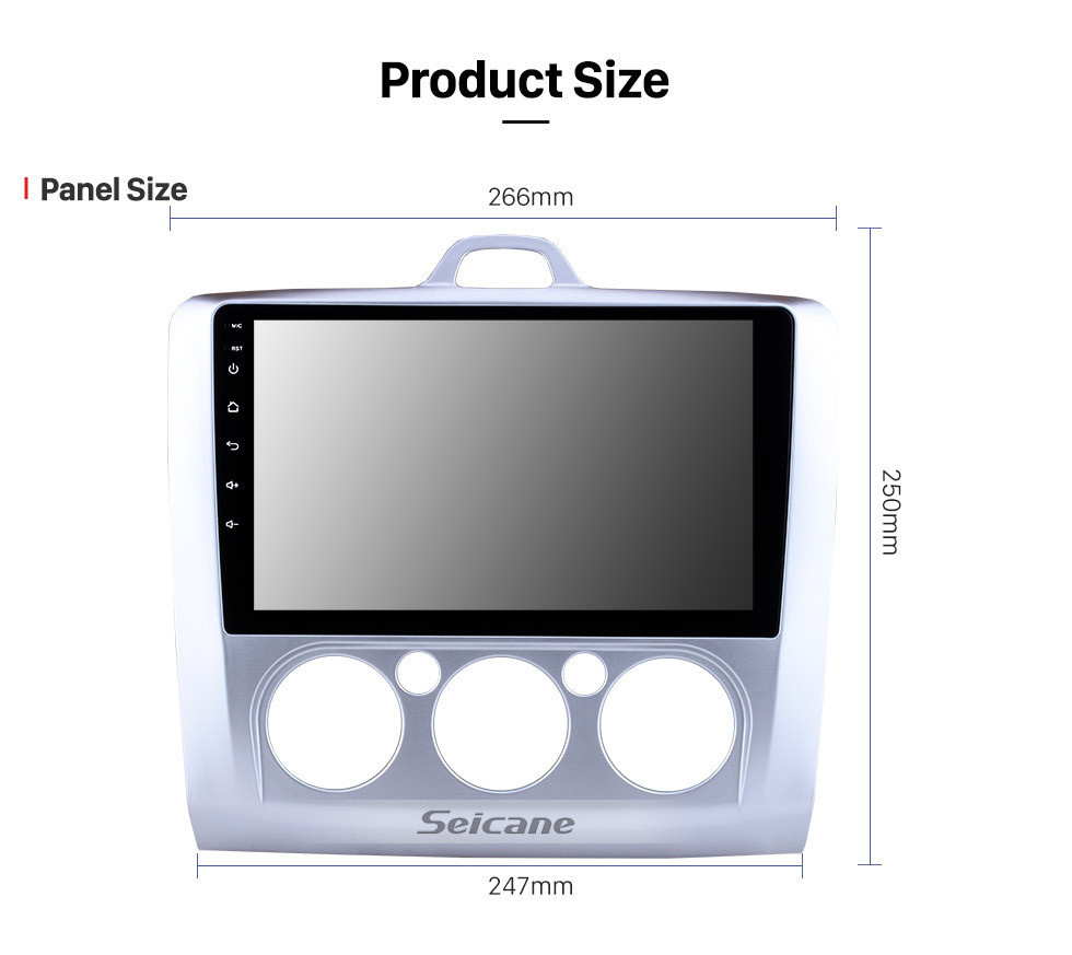Seicane 9 pulgadas OEM Android 11.0 Radio 2004-2011 Ford FOCUS EXI MT 2 3 Mk2 / Mk3 Manual de aire acondicionado GPS Sistema de navegación Bluetooth Pantalla táctil TPMS DVR OBD II Cámara trasera AUX 3G WiFi HD 1080P Video