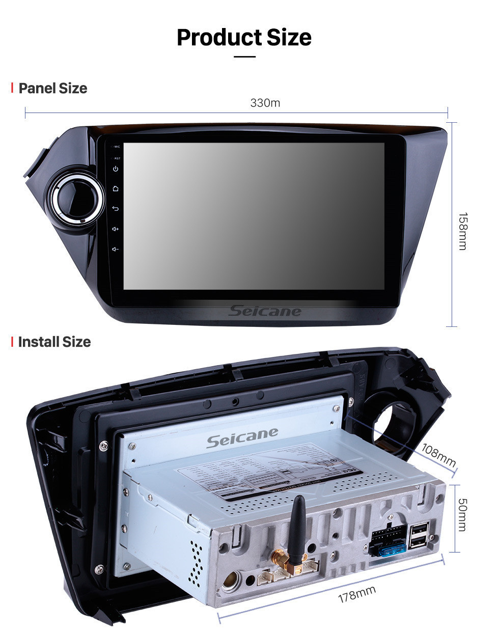 Seicane 9-дюймовый послепродажный Android 11.0 радио GPS навигационная система для 2012-2015 гг. KIA K2 RIO HD с сенсорным экраном TPMS DVR OBD II Управление на руле USB Bluetooth WiFi Видео AUX Задняя камера