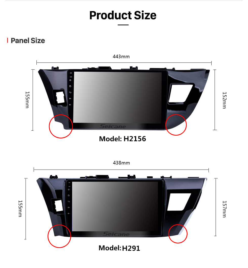 Seicane Toyota Corolla 11 2012-2014 2015 2016 E170 E180 Android 12.0 Radio DVD-Player Navigationssystem Bluetooth HD 1024 * 600 Touchscreen Haupteinheit mit OBD2 DVR Rückfahrkamera TV 1080P Video 3G WIFI Lenkradsteuerung USB Spiegelverbindung