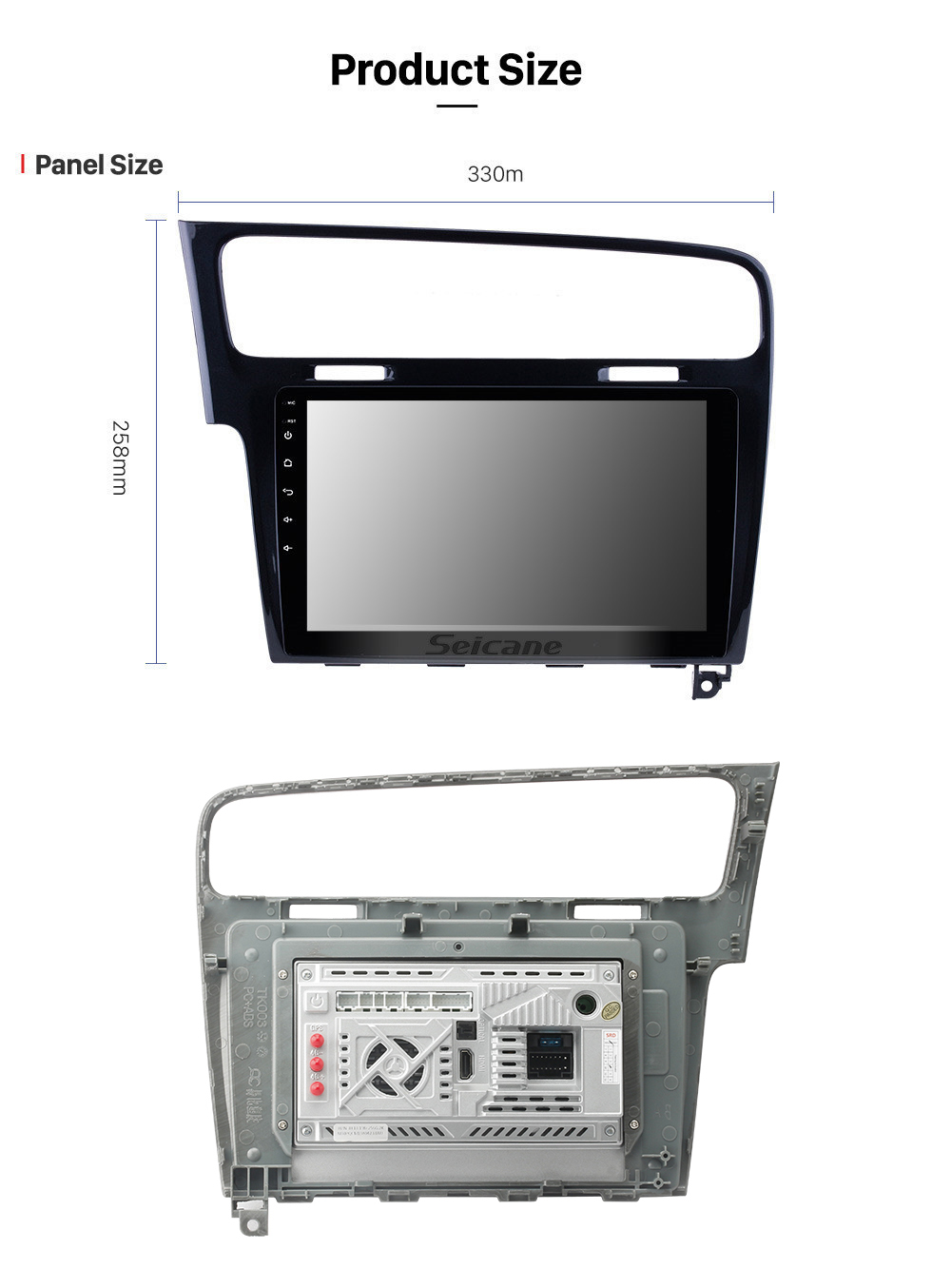 Seicane 10,1 Zoll OEM Android 12.0 Radio GPS Navigationssystem für 2013 2014 2015 VW Volkswagen GOLF 7 LHD Bluetooth HD Touchscreen WiFi Musik SWC TPMS DVR OBD II Rückfahrkamera AUX 1080P Video USB Carplay