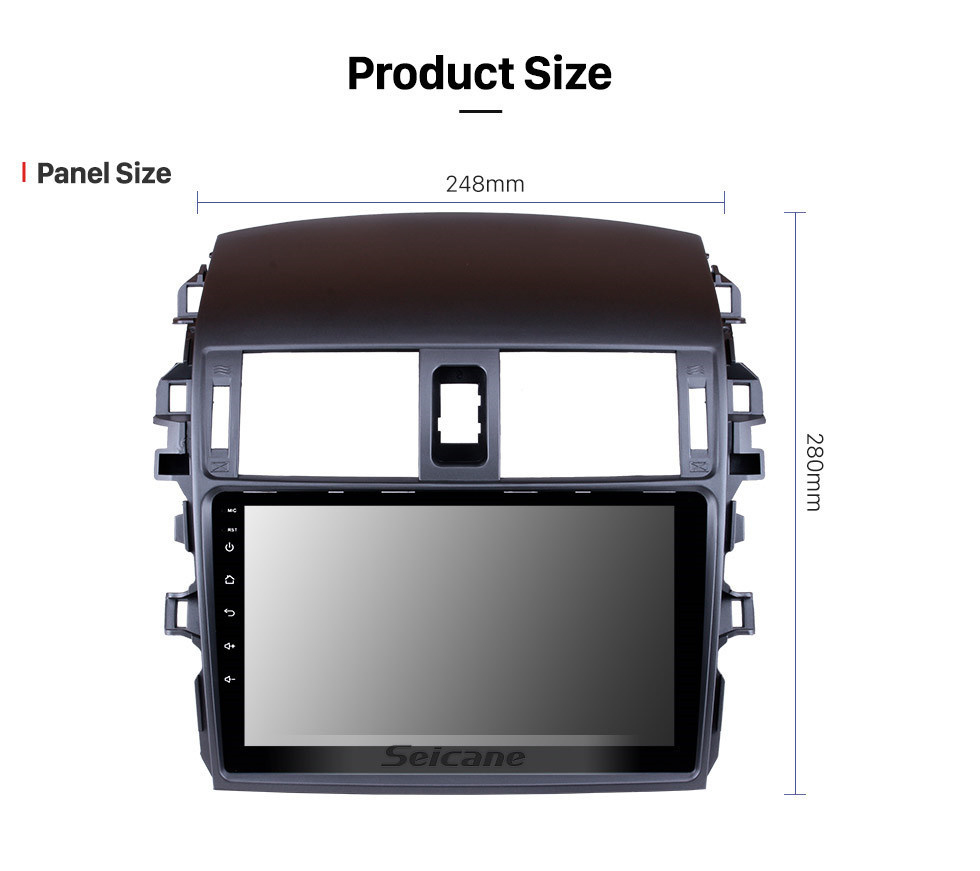 Seicane 2007-2010 Toyota Corolla 9 pulgadas Android 11.0 Autoradio Mercado de accesorios Navegación GPS Pantalla táctil HD Teléfono Bluetooth WIFI Enlace de espejo Soporte USB Carplay Reproductor de DVD 4G DVR