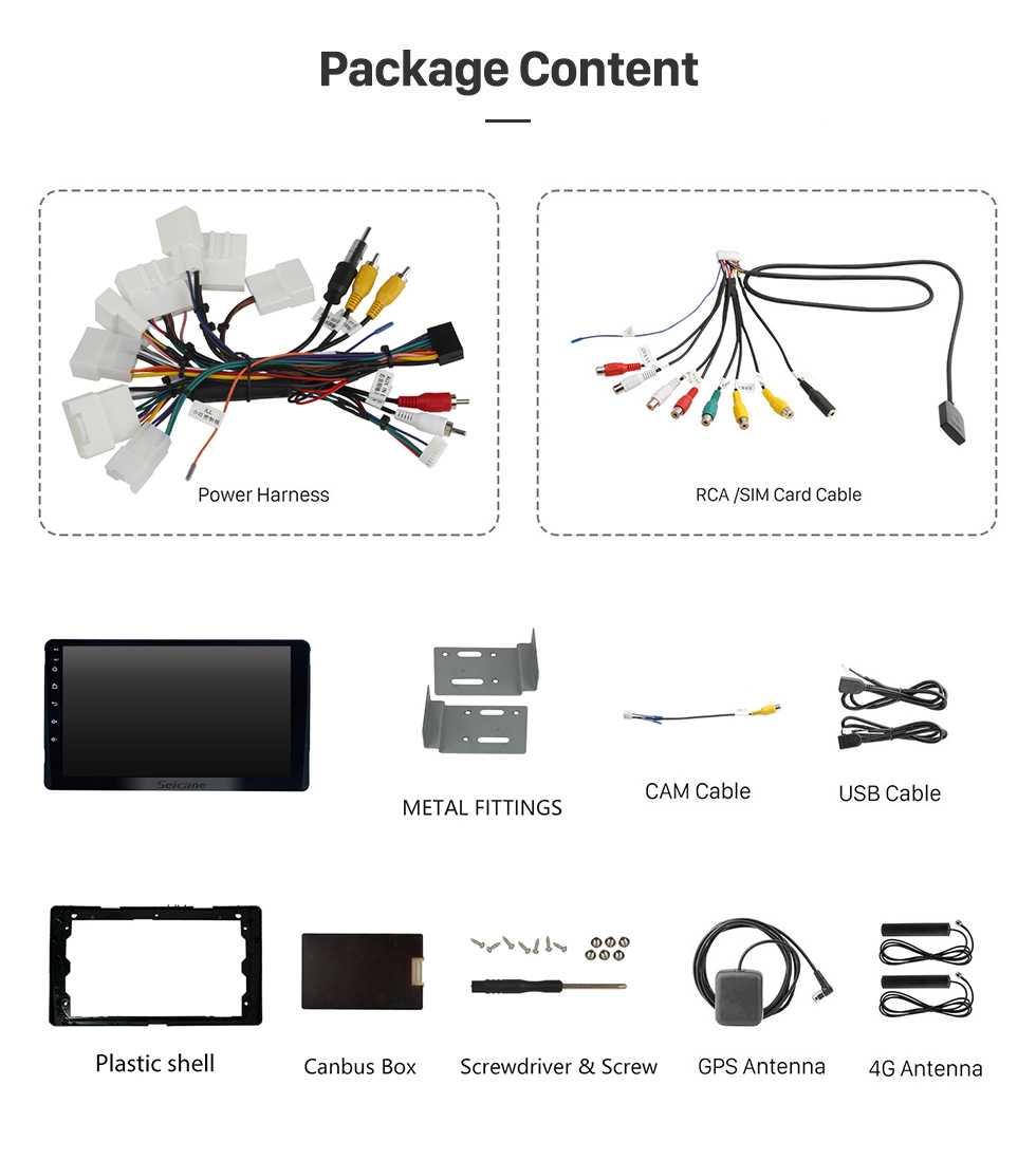 Seicane 2015-2018 Toyota Sienna XL30 Android 13.0 HD 1024*600 touchscreen Radio DVD Player GPS Navigation System with WiFi Bluetooth Music Mirror Link 1080P Video Steering Wheel Control