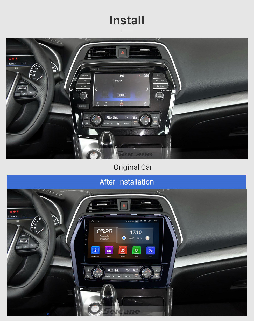 Seicane 10,1 дюймов для 2016 Nissan Teana / Maxima Radio Android 12.0 GPS навигационная система с сенсорным экраном HD Bluetooth Поддержка Carplay Резервная камера