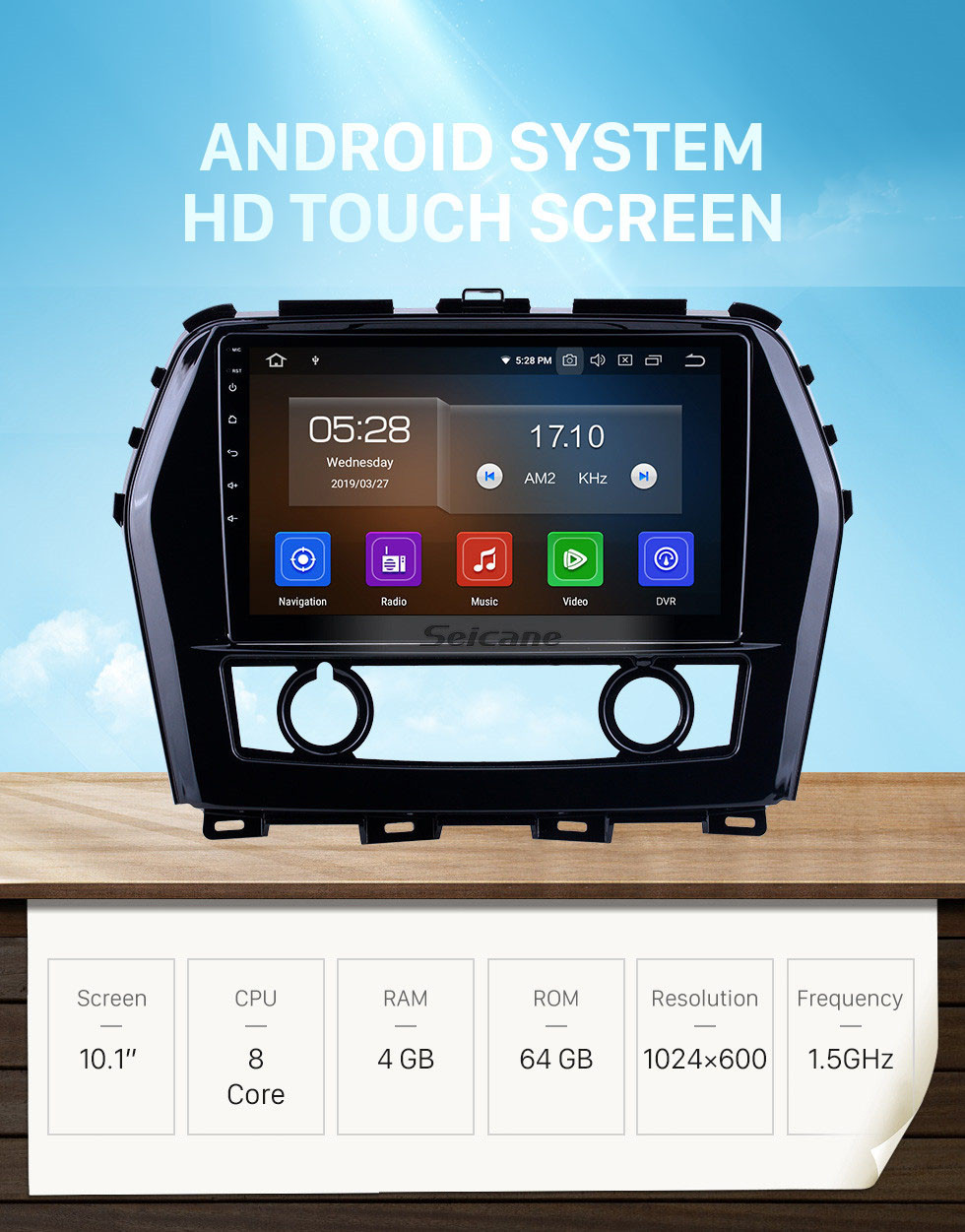Seicane 10.1 pouces pour 2016 Nissan Teana / Maxima Radio Android 12.0 système de navigation GPS avec écran tactile HD Bluetooth Carplay support caméra de recul