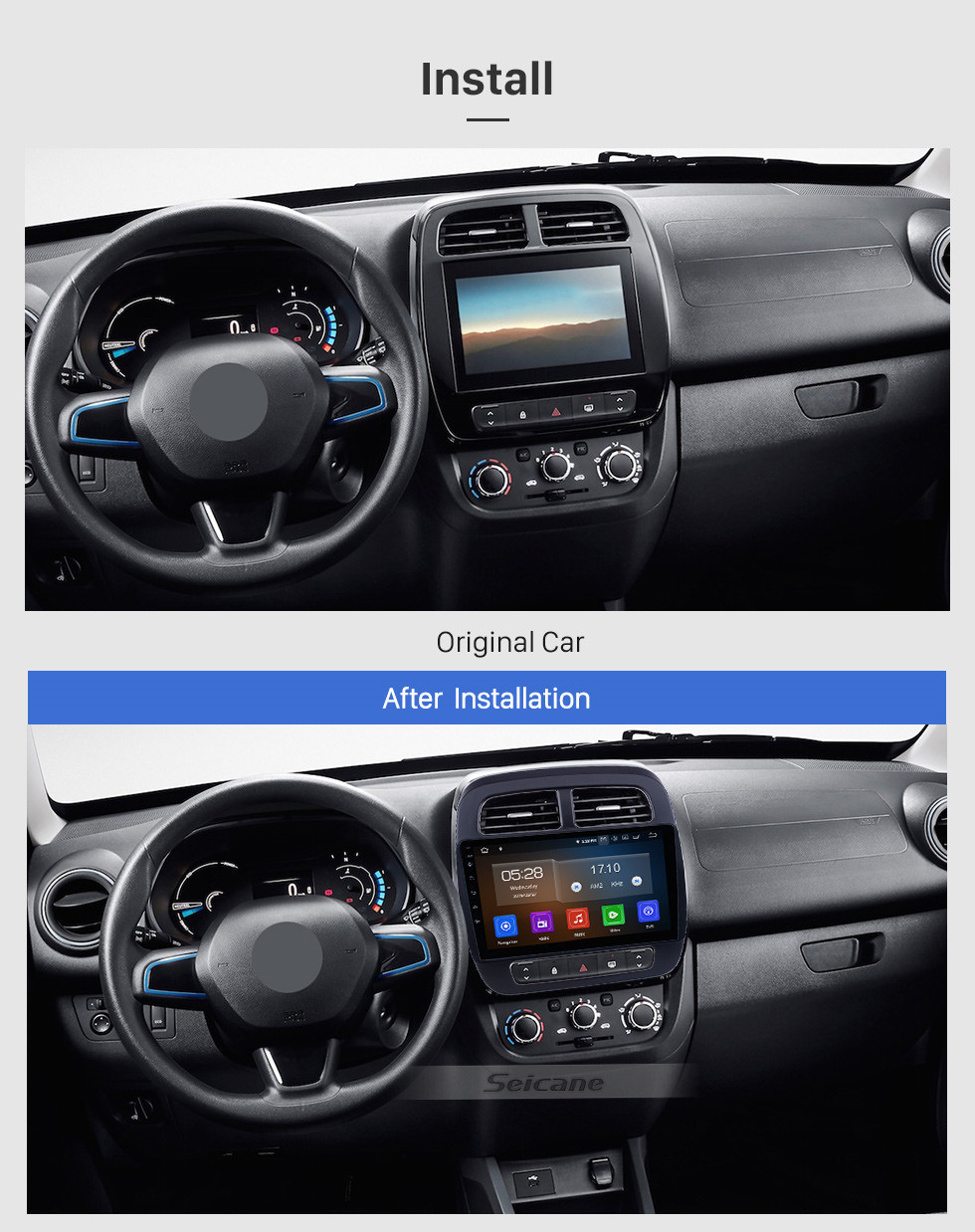 Seicane OEM 10,1 Zoll Android 11.0 für 2019 Renault City K-ZE Radio mit Bluetooth HD Touchscreen GPS-Navigationssystem Carplay-Unterstützung DSP TPMS