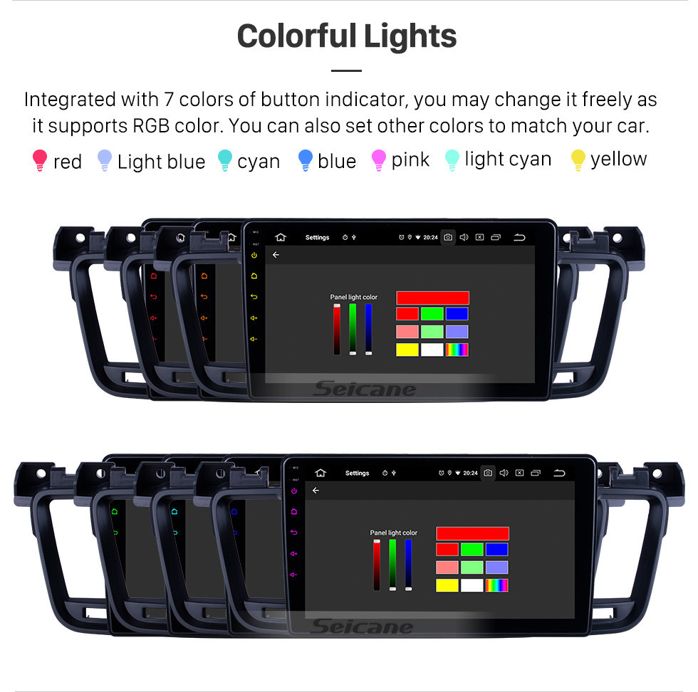 Seicane OEM 9 polegadas Android 11.0 para 2011 2012 2013-2017 Rádio Peugeot 508 com Bluetooth HD Touchscreen Sistema de Navegação GPS Suporte Carplay DSP