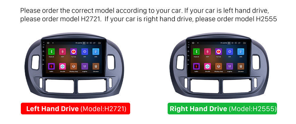 Seicane Tela sensível ao toque HD de 9 polegadas para 2002 2003 2004 2005 2006 TOYOTA ESTIMA/ ACR30 (RHD) Rádio Android 12.0 Sistema de navegação GPS Bluetooth WIFI Carplay suporte DSP OBD2