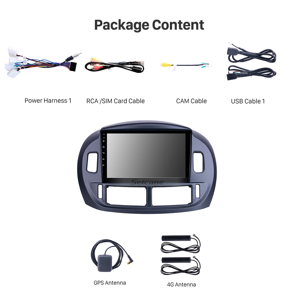 Seicane Pantalla táctil HD de 9 pulgadas para 2002 2003 2004 2005 2006 TOYOTA ESTIMA/ ACR30 (RHD) Radio Android 12.0 Sistema de navegación GPS Bluetooth WIFI Carplay compatible con DSP OBD2