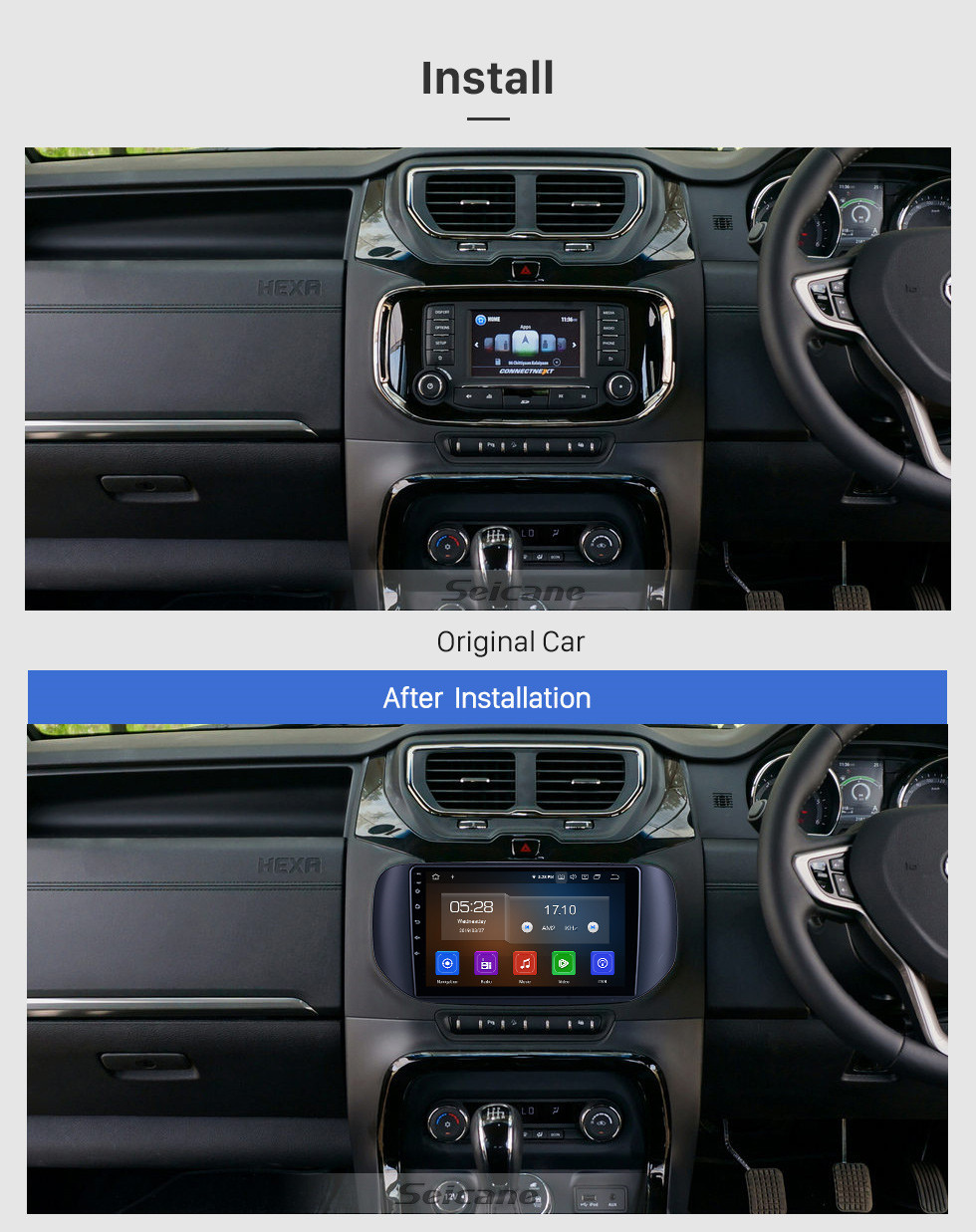 Seicane OEM 9 pouces Android 11.0 pour 2018 Tata Hexa Radio RHD avec système de navigation GPS à écran tactile Bluetooth HD Support Carplay DSP TPMS