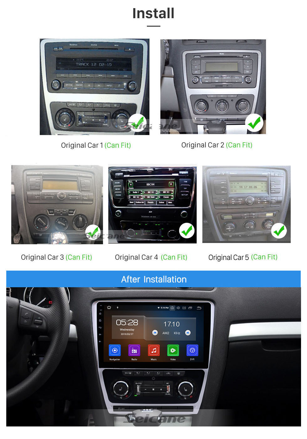 Seicane Android 13.0 Para 2007 2008 2009-2014 Rádio Skoda Octavia 10,1 polegadas Sistema de Navegação GPS Bluetooth HD Touchscreen Suporte para jogo SWC Seicane Android 13.0 Para 2007 2008 2009-2014 Rádio Skoda Octavia 10,1 polegadas Sistema de Navegação GPS Bluetooth HD Touchscreen Suporte para jogo SWC