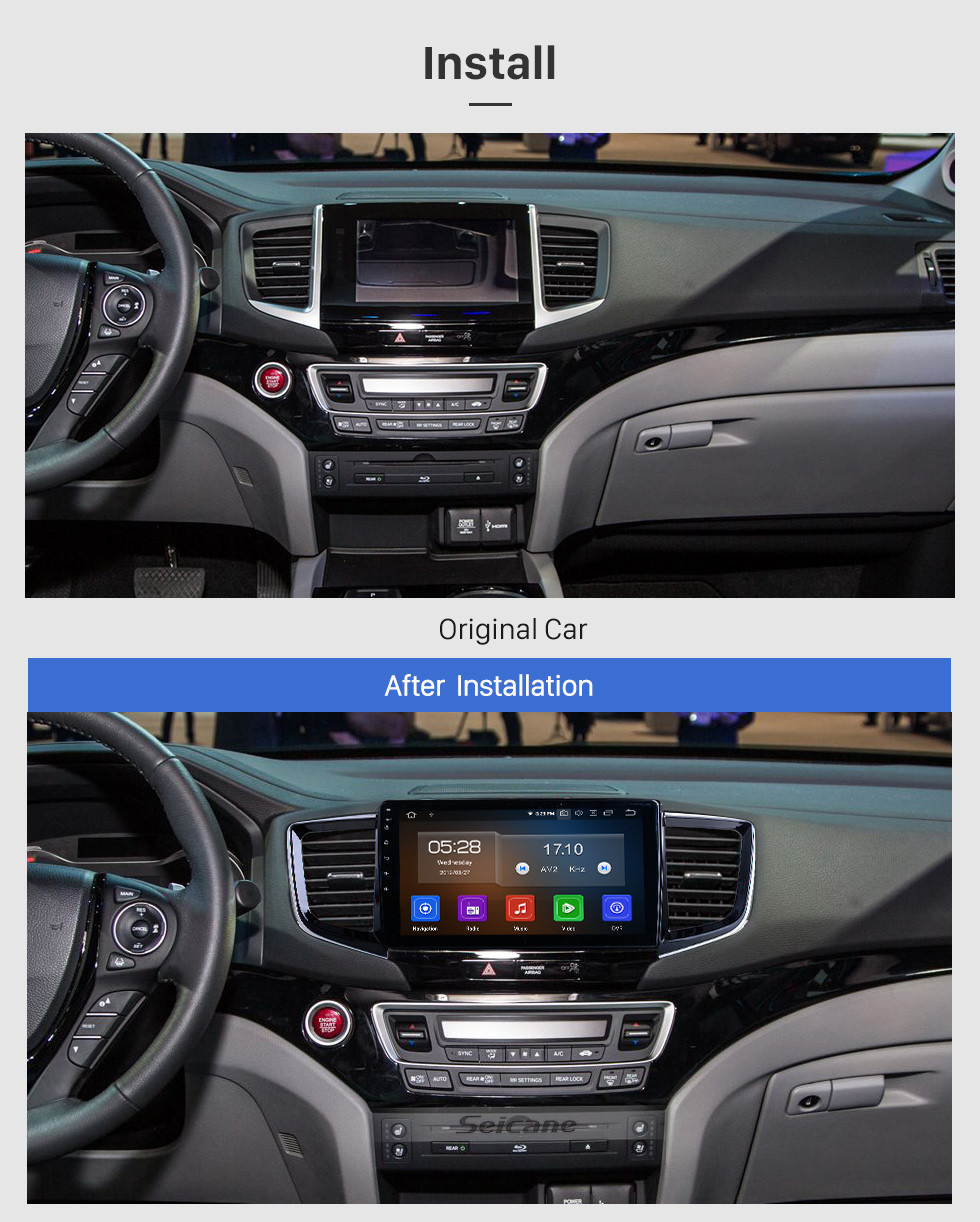 Seicane HD Touchscreen Android 11.0 für 2016 Honda Pilot Radio 10,1 Zoll GPS-Navigationssystem Bluetooth Carplay-Unterstützung DAB + Backup-Kamera