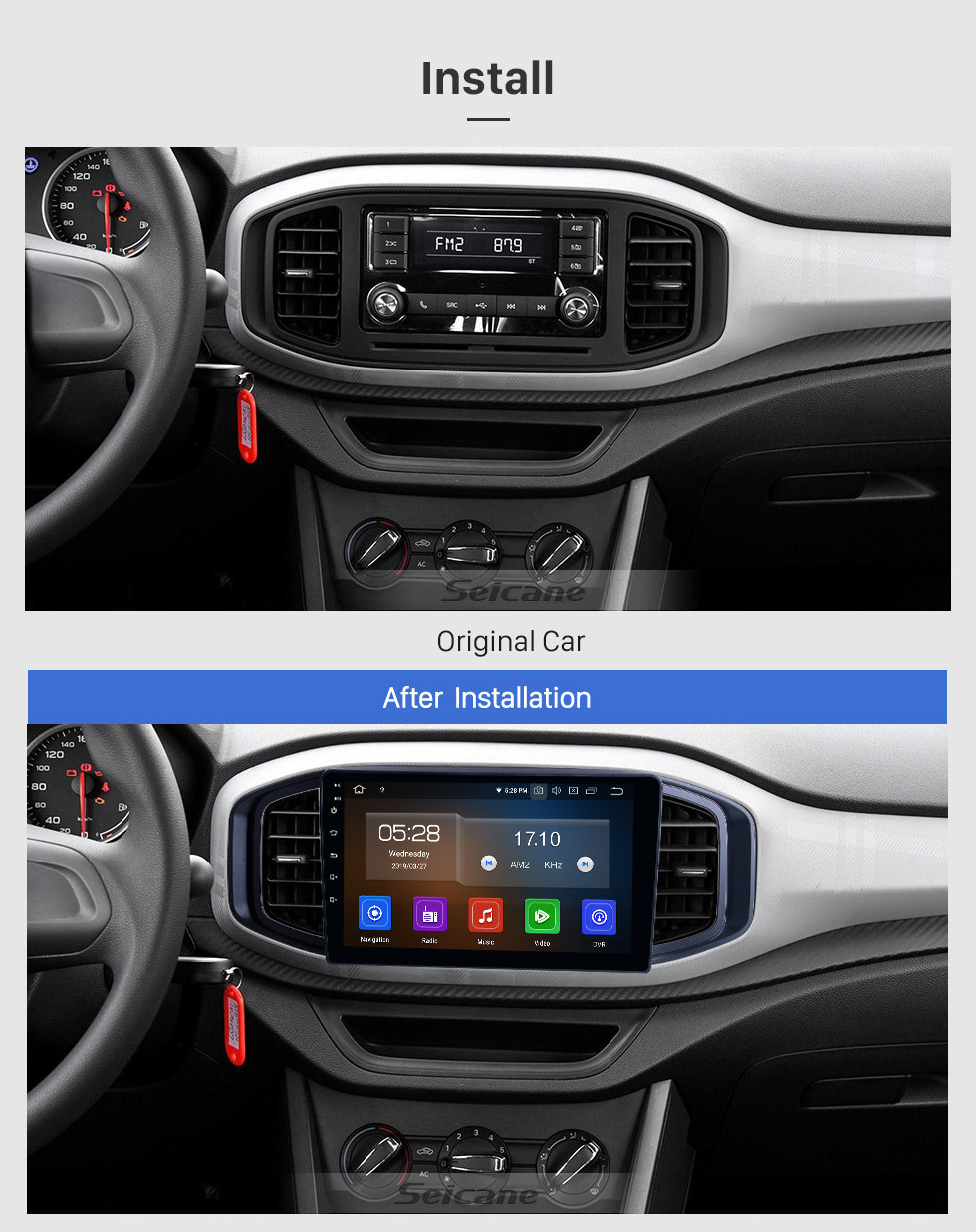 Seicane OEM 9 pouces Android 11.0 pour 2017 MG3 Radio Bluetooth AUX USB HD Écran tactile Système de navigation GPS Support Carplay DAB +
