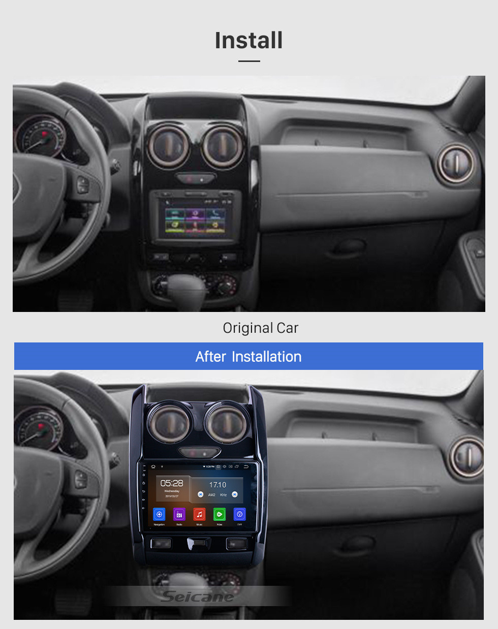 Seicane For 2015 2016 2017-2020 Renault Duster Radio 9 inch Android 13.0 HD Touchscreen Bluetooth with GPS Navigation System Carplay support 1080P Seicane For 2015 2016 2017-2020 Renault Duster Radio 9 inch Android 13.0 HD Touchscreen Bluetooth with GPS Navigation System Carplay support 1080P