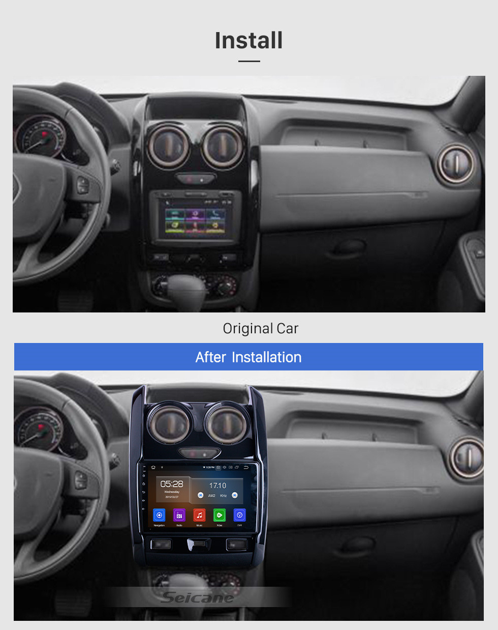 Marco Polo Ardiente atravesar Para 2015 2016 2017-2020 Renault Duster Radio 9 pulgadas Android 12.0 HD  Pantalla táctil Bluetooth con sistema de navegación GPS Carplay soporte  1080P