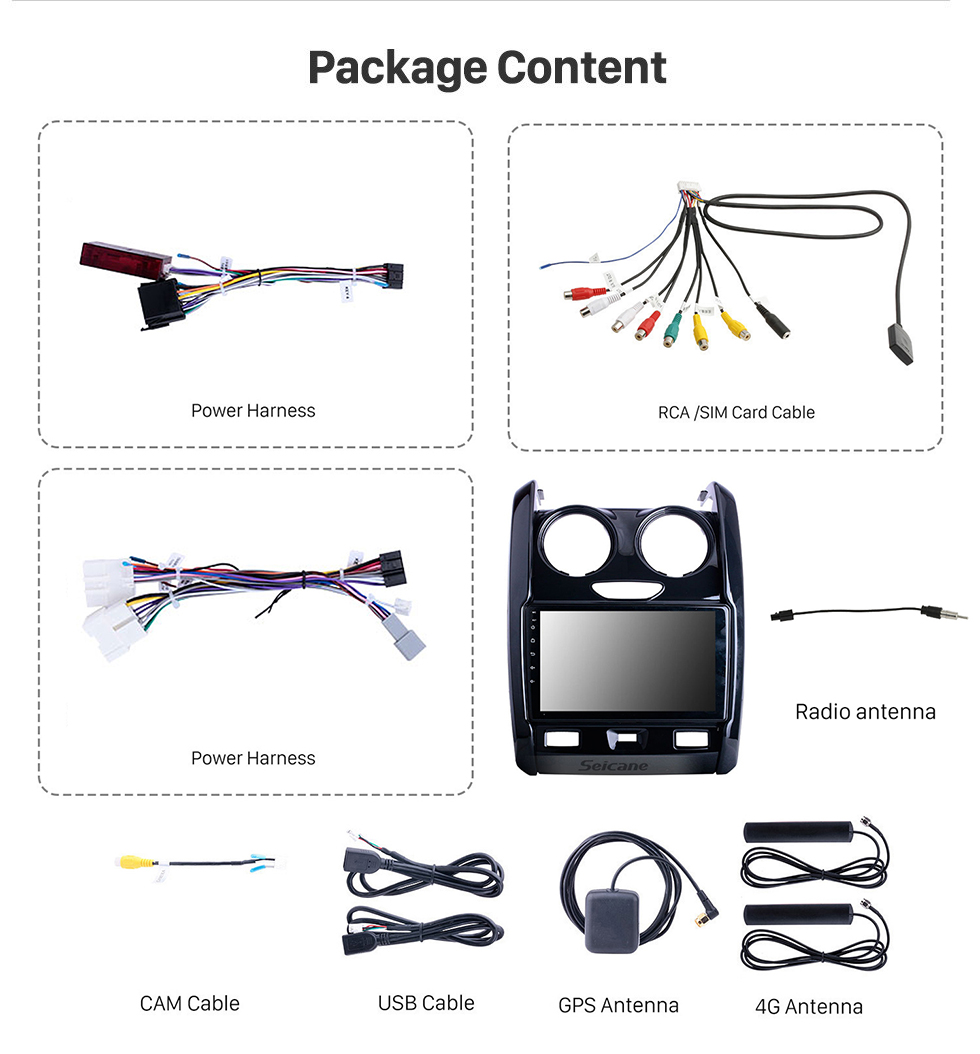 Seicane For 2015 2016 2017-2020 Renault Duster Radio 9 inch Android 11.0 HD Touchscreen Bluetooth with GPS Navigation System Carplay support 1080P