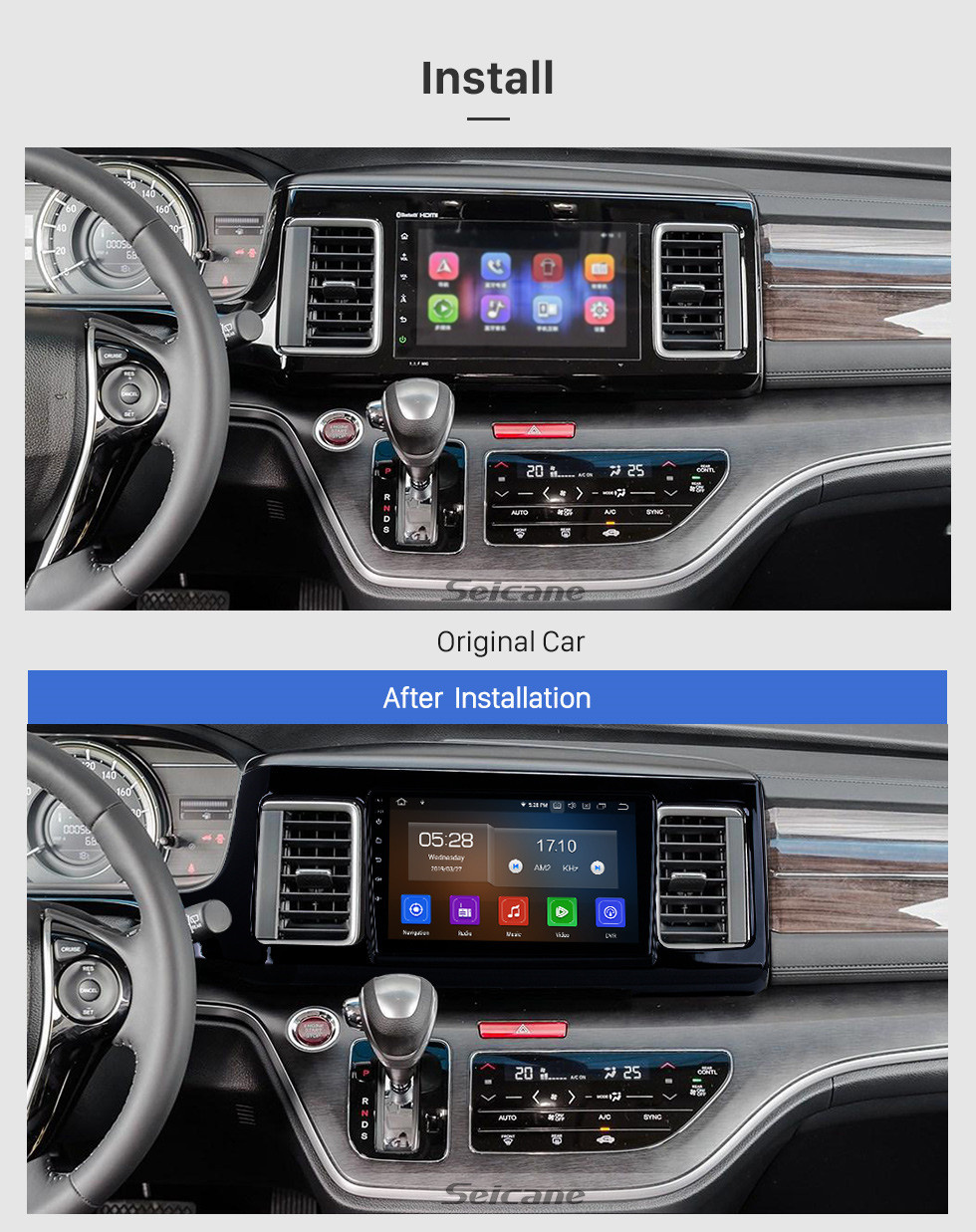 Seicane Android 11.0 Für 2018 Honda Elysion Radio 9-Zoll-GPS-Navigationssystem Bluetooth HD Touchscreen Carplay-Unterstützung Rückfahrkamera