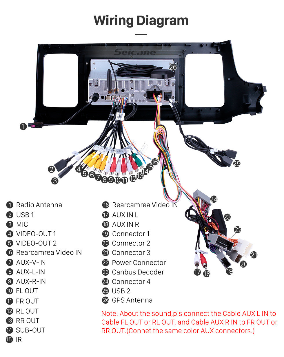 Seicane Android 11.0 para 2018 Honda Elysion Radio Sistema de navegación GPS de 9 pulgadas Bluetooth HD Pantalla táctil Soporte Carplay Cámara trasera