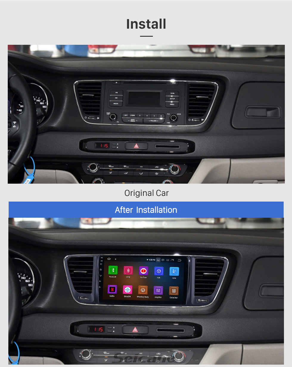Seicane 9 дюймов для 2014 2015 2016-2019 Kia Carnival/Sedona Radio Android 13.0 Система GPS-навигации Bluetooth HD Сенсорный экран Поддержка Carplay OBD2 Seicane 9 дюймов для 2014 2015 2016-2019 Kia Carnival/Sedona Radio Android 13.0 Система GPS-навигации Bluetooth HD Сенсорный экран Поддержка Carplay OBD2
