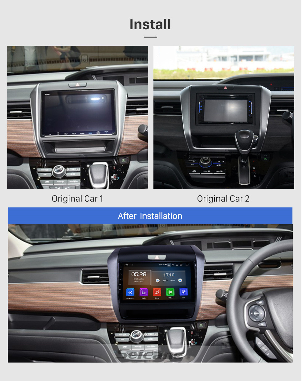 Seicane 9 pulgadas para 2020 Honda Freed Hybrid RHD Radio Android 11.0 Sistema de navegación GPS Bluetooth HD Pantalla táctil Carplay support TV digital