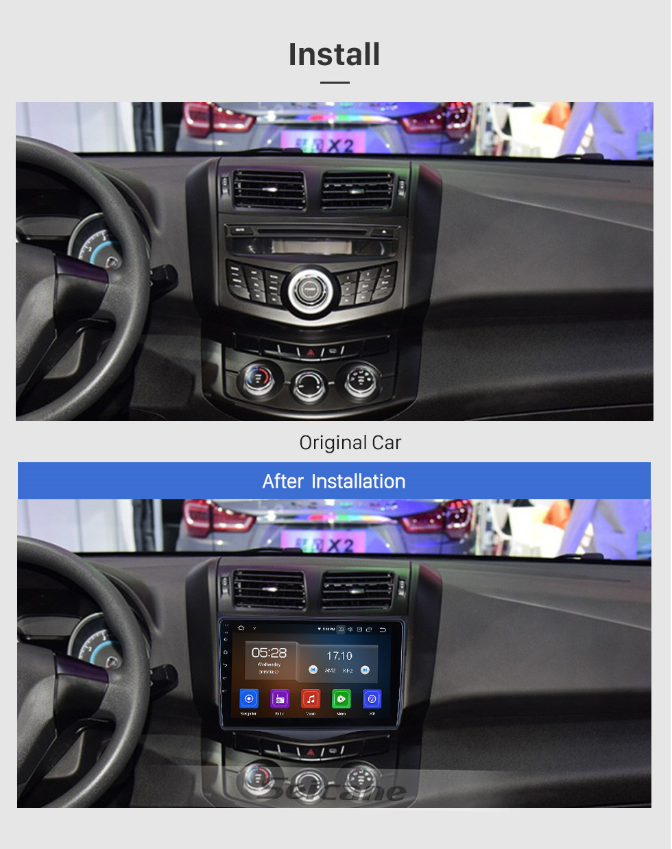 Seicane Android 11.0 Para 2016 JMC Lufeng X5 Rádio 9 polegada Sistema de Navegação GPS Bluetooth AUX HD Touchscreen Carplay suporte SWC