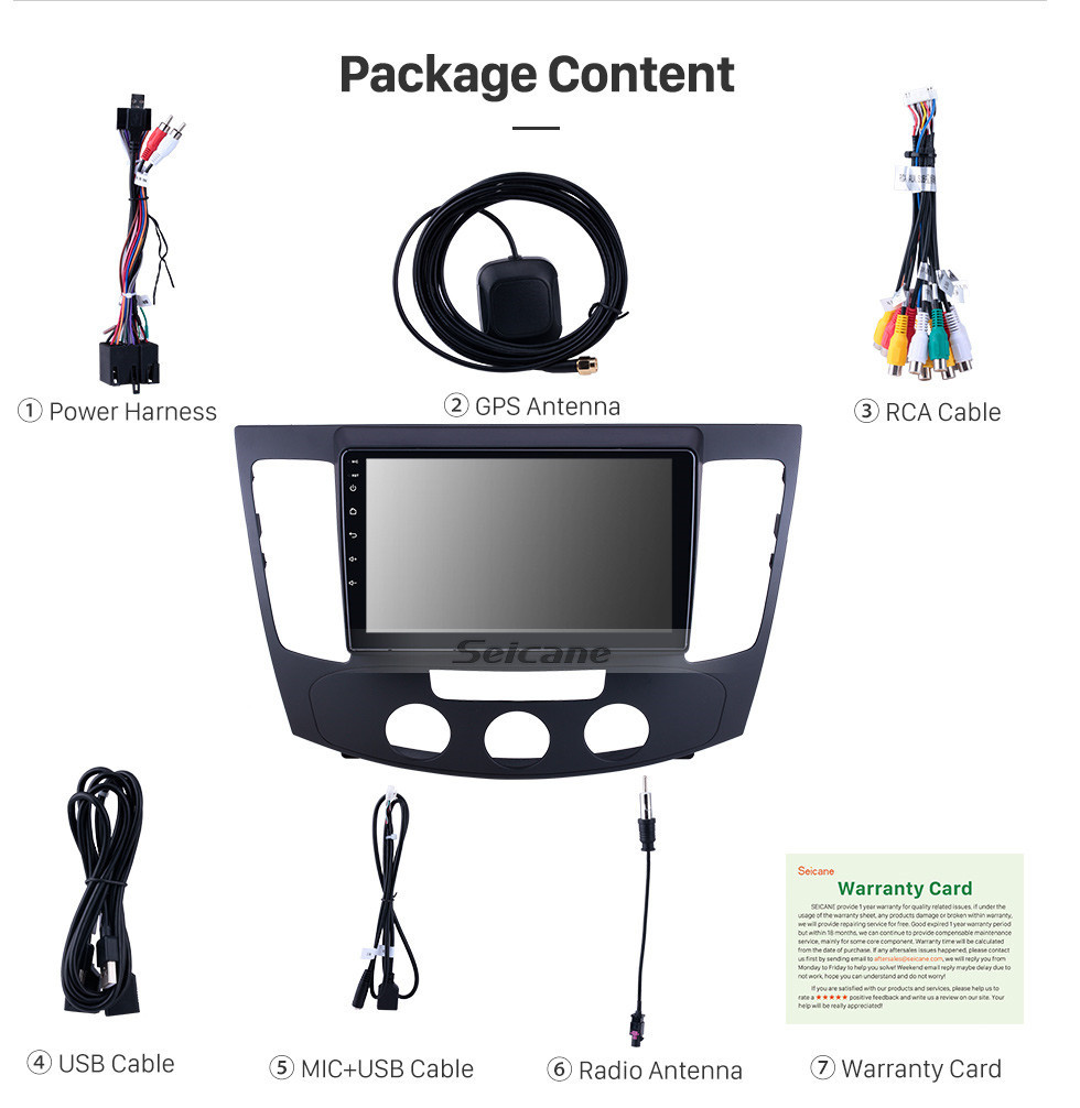 Seicane 9 pulgadas para 2009 Hyundai Sonata Manual A / C Radio Android 11.0 Sistema de navegación GPS Bluetooth HD Pantalla táctil Carplay compatible con TV digital