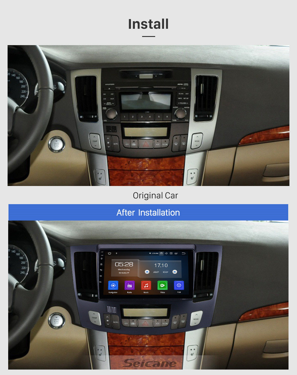 Seicane Android 13.0 For 2009 Hyundai Sonata Auto A/C Radio 9 inch GPS Navigation System Bluetooth HD Touchscreen Carplay support SWC Seicane Android 13.0 For 2009 Hyundai Sonata Auto A/C Radio 9 inch GPS Navigation System Bluetooth HD Touchscreen Carplay support SWC