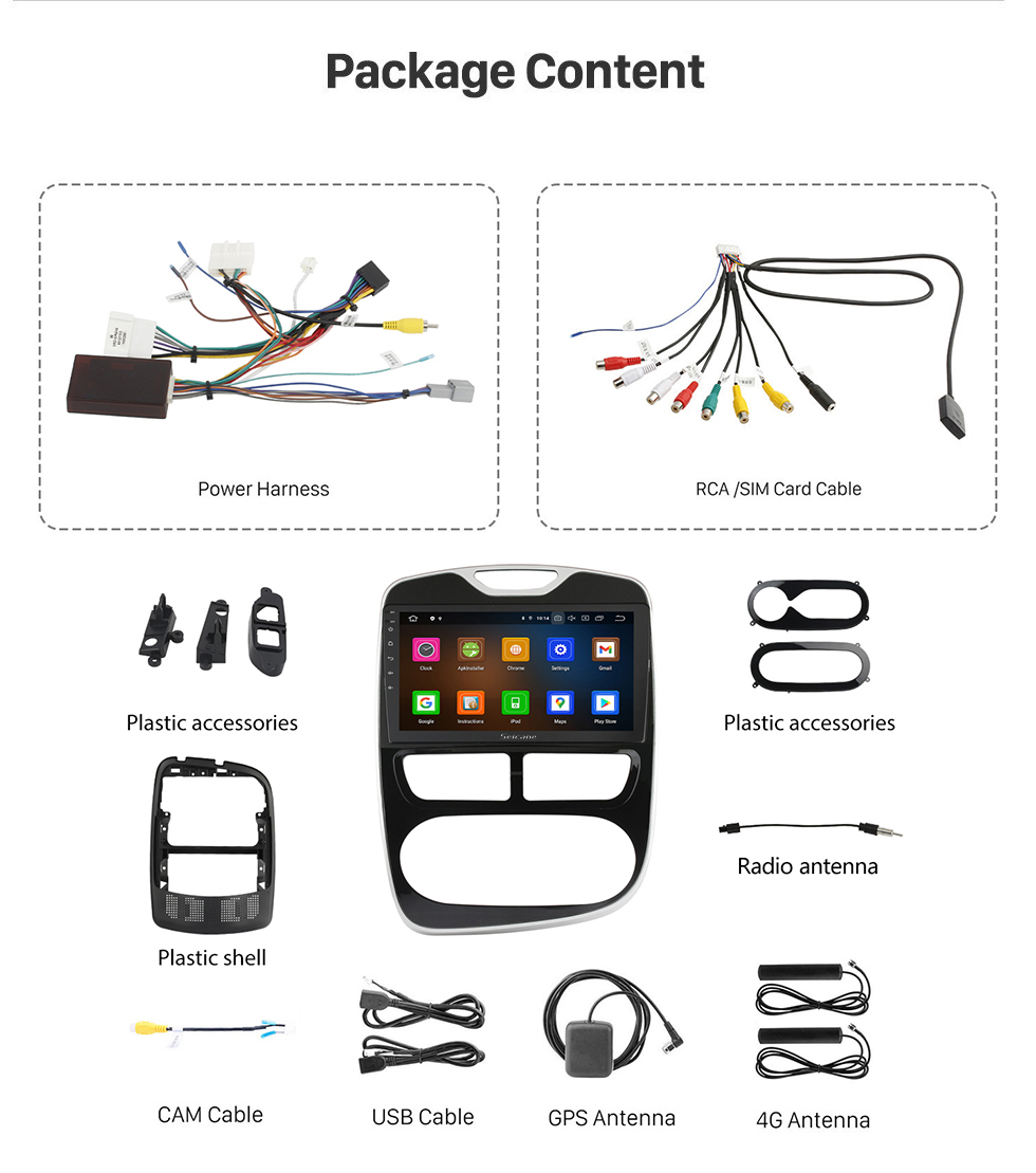 Seicane OEM de 10,1 polegadas Android 11.0 para 2017 Renault Clio Radio Bluetooth HD Touchscreen Sistema de navegação GPS Suporte para TV digital DVR