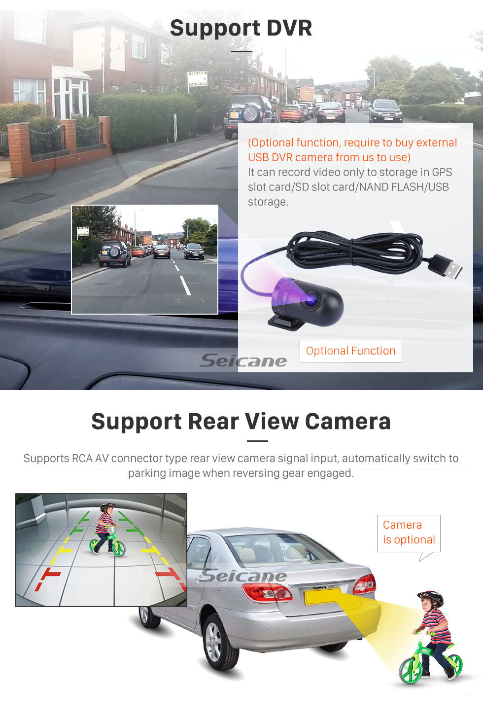 Seicane Écran tactile HD pour 2017 Opel Karl / Vinfast Radio Android 11.0 9 pouces Système de navigation GPS Bluetooth Carplay support DAB + DVR