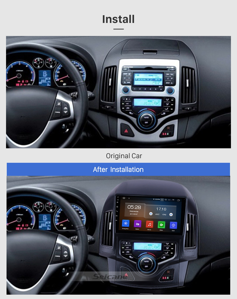 Seicane 9 pulgadas para 2008 2009 2010 2011 Hyundai i30 LHD Auto A / C Radio Android 13.0 Sistema de navegación GPS Bluetooth HD Pantalla táctil Carplay compatible con OBD2 Seicane 9 pulgadas para 2008 2009 2010 2011 Hyundai i30 LHD Auto A / C Radio Android 13.0 Sistema de navegación GPS Bluetooth HD Pantalla táctil Carplay compatible con OBD2