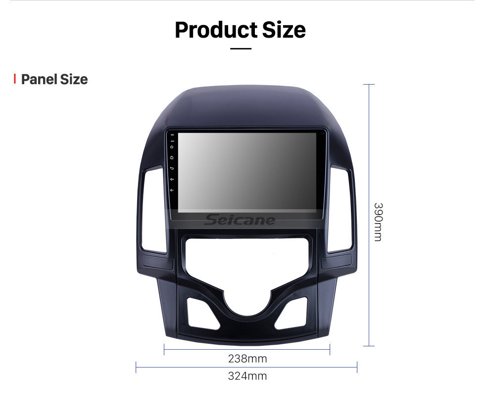 Seicane 9 pulgadas para 2008 2009 2010 2011 Hyundai i30 LHD Auto A / C Radio Android 11.0 Sistema de navegación GPS Bluetooth HD Pantalla táctil Carplay soporte OBD2