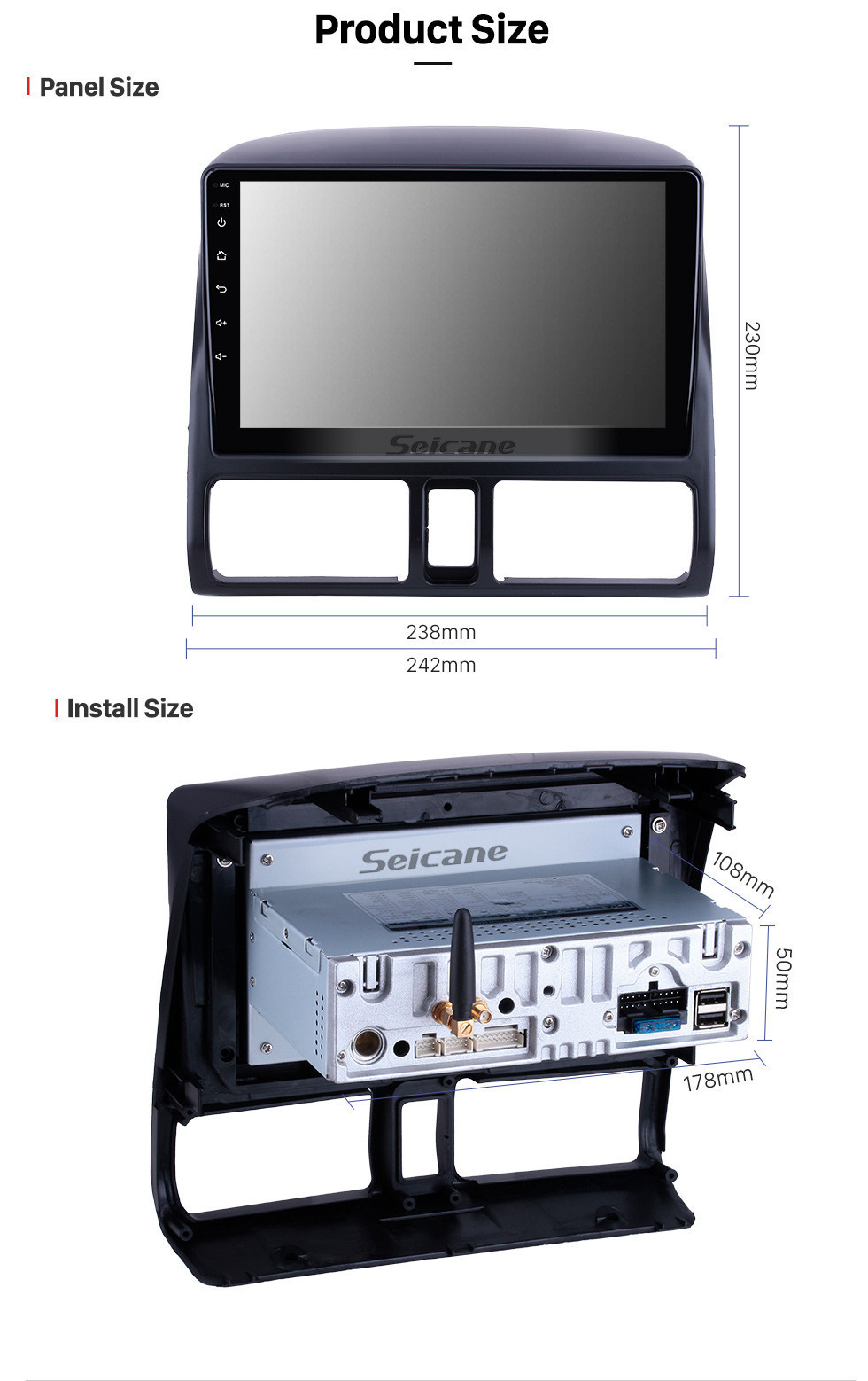 Seicane OEM 9-дюймовый Android 12.0 для 2002 Honda CRV Радио Bluetooth HD Сенсорный экран Система GPS-навигации Поддержка Carplay DVR Резервная камера