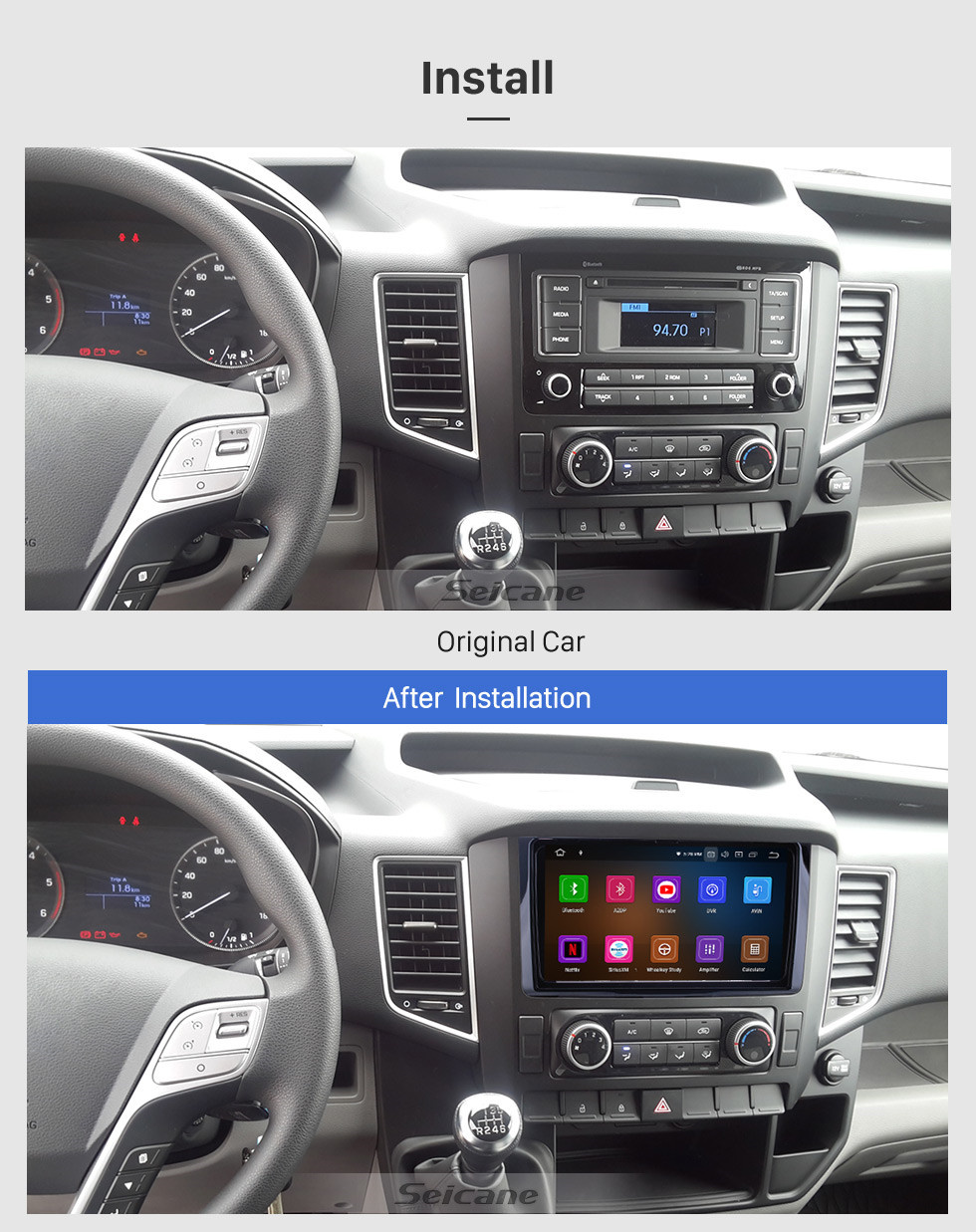 Seicane Android 11.0 Para 2016 Hyundai H350 Rádio 9 polegadas Sistema de Navegação GPS Bluetooth AUX WIFI HD Touchscreen Carplay suporte TPMS SWC