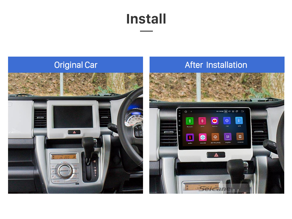 Seicane OEM 9 Zoll Android 11.0 für 1996-1999 HONDA CIVIC MANUAL AC) RHD-Radio GPS-Navigationssystem mit HD-Touchscreen Bluetooth-Unterstützung Carplay OBD2 DVR TPMS