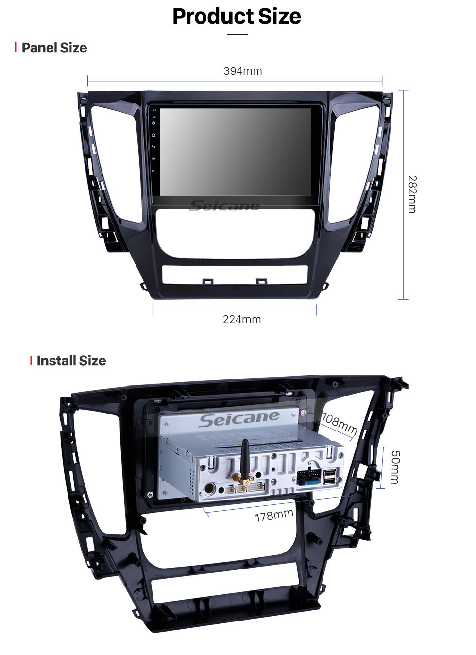 Seicane Android 11.0 para 2015 2016 2017 Mitsubishi Pajero Sport Radio 9 pulgadas Sistema de navegación GPS Bluetooth HD Pantalla táctil Carplay soporte SWC Seicane Android 11.0 para 2015 2016 2017 Mitsubishi Pajero Sport Radio 9 pulgadas Sistema de navegación GPS Bluetooth HD Pantalla táctil Carplay soporte SWC
