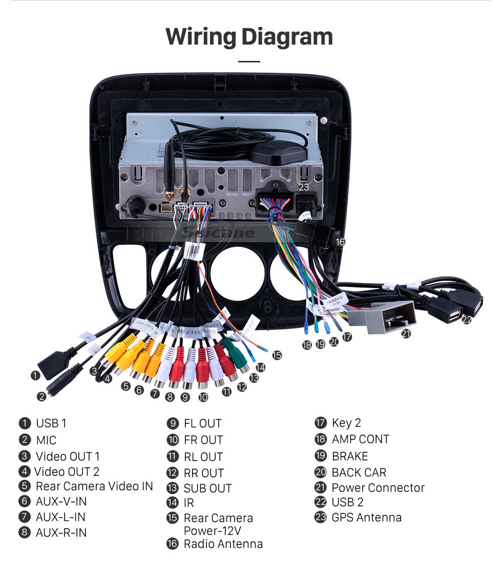 Seicane Para 1998 1999 2000 Honda CR-V Performa Radio 9 pulgadas Android 12.0 HD Pantalla táctil Bluetooth con sistema de navegación GPS Soporte Carplay 1080P