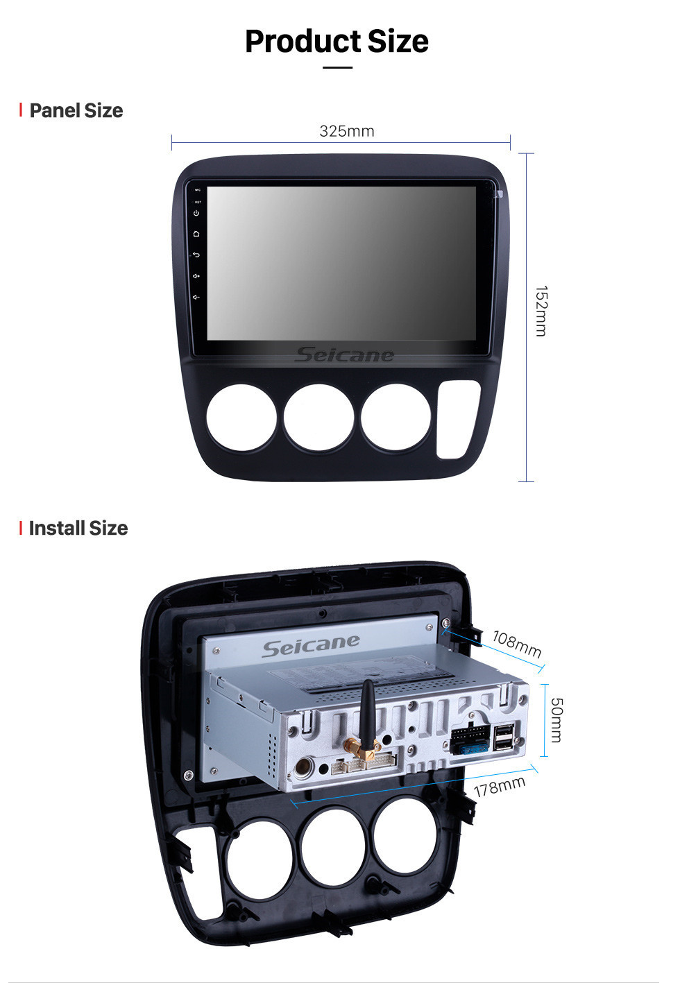 Seicane Pour 1998 1999 2000 Honda CR-V Performa Radio 9 pouces Android 12.0 HD Écran tactile Bluetooth avec système de navigation GPS Support Carplay 1080P