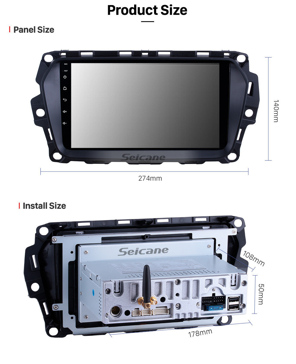 Seicane Android 11.0 para 2017 Great Wall Haval H2 (etiqueta azul) Radio Sistema de navegación GPS de 9 pulgadas con pantalla táctil HD Carplay Soporte Bluetooth TPMS